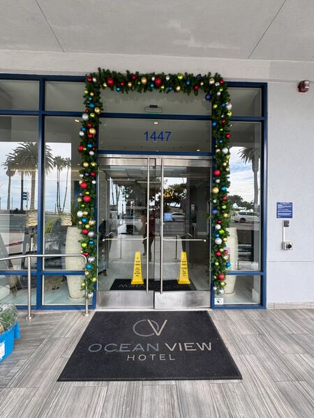 Hotel entrance garland