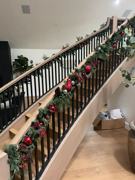 Red garland staircase